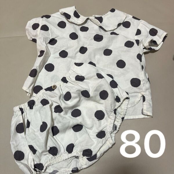 【テータテート】ベビー服 上下セット ドット柄