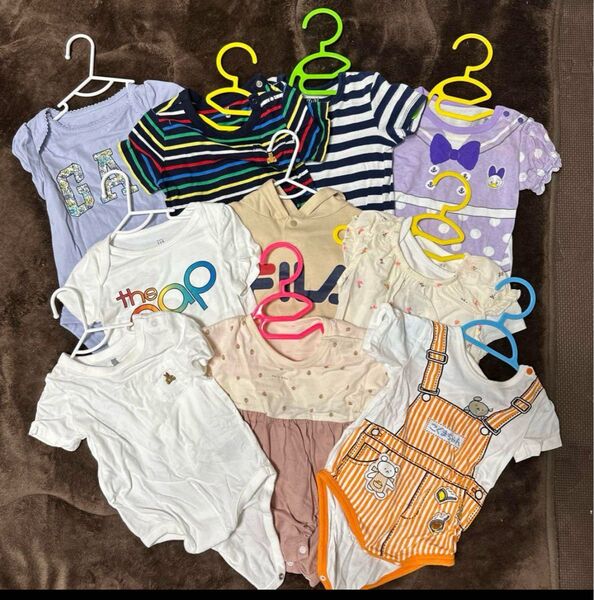 【10点まとめ売り】GAP他夏物半袖ロンパース