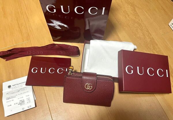 再値下げ! GUCCI バンブー付き ダブルG ミディアム ウォレット