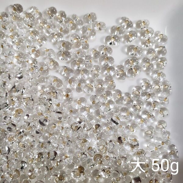 チェコビーズ ファルファーレ 大 約3.2x6.5mm 50g 銀引