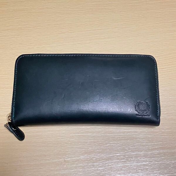 World Leather ラウンドファスナー 長財布 ダークグリーン メンズ ワールドレザー