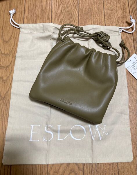 新品未使用 【ESLOW/エスロー】ドローストリングショルダーバッグ スローブイエナ