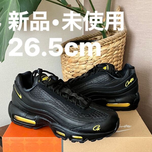 Corteiz × Nike Air Max 95 Black and Tour Yellow スニーカー