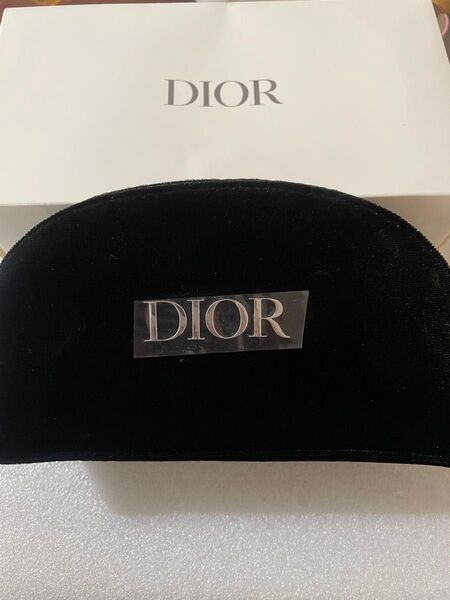 最後一点新品未使用箱付き Dior ベロア式ブラック ノベルティポーチ