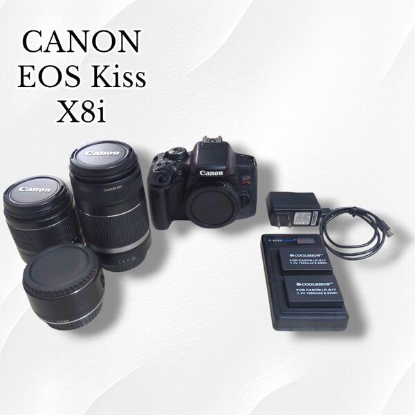Canon キャノン キヤノン EOS Kiss X8i ダブルレンズ ライフサイズコンバーター付き Wi-Fi搭載
