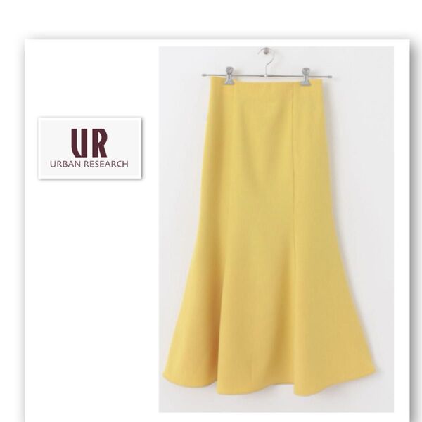 URBAN RESEARCH イエローフレアスカート リネン マーメイドスカート S