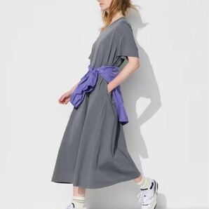 ユニクロ エアリズムコットンワンピース ダークグレー Mサイズ