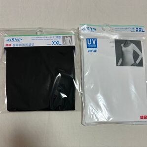 新品未使用 UNIQLO ユニクロ エアリズム UVカットクルーネックT(長袖)& UネックT(八分袖) Women XXL