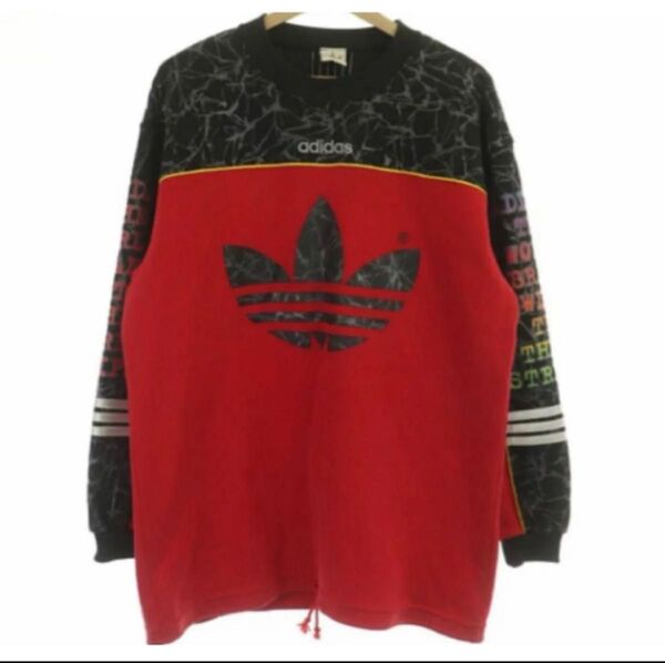 スウェット トレーナー 長袖 古着 L adidas オリジナルトレーナー スウェット 長袖 ロゴ刺繍 プリント メンズー