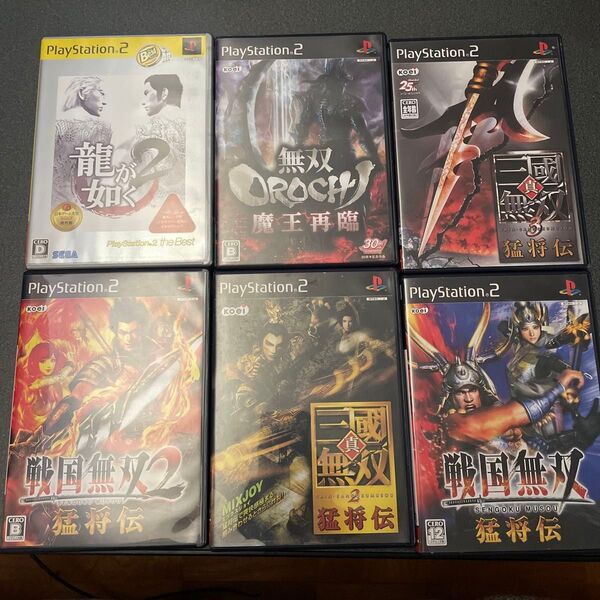PS2ソフト6本まとめ売り 龍が如く 無双OROCHI 戦国無双 三國無双