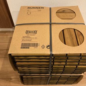 【新品未使用・早い者勝ち】大人気 IKEA ルッネン ウッドデッキ ウッドパネル 18枚 アカシア材 送料込み まとめ売り