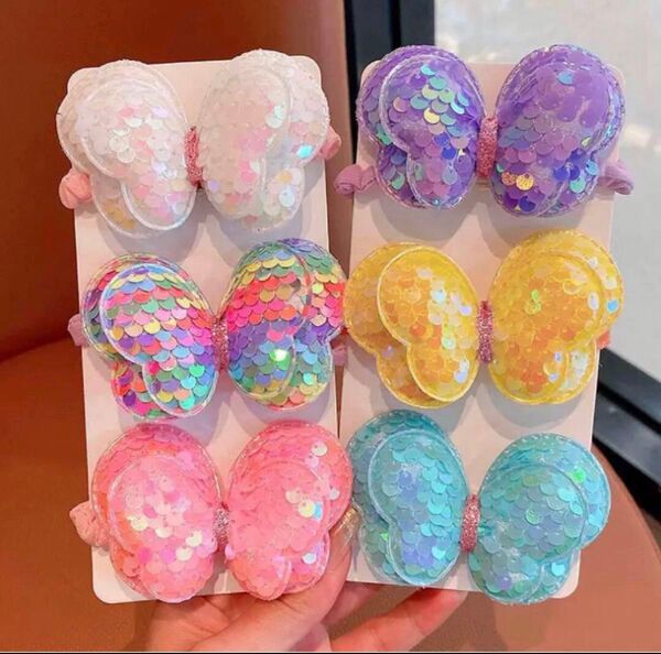 キッズ ヘアゴム 髪ゴム ヘアアクセサリー 髪飾り カラフル おしゃれ 可愛い 女の子 新品 リボン キラキラ 華やか 子供