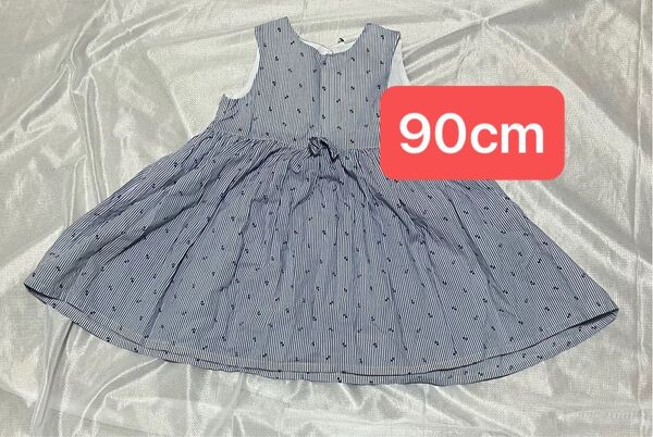 ワンピース ノースリーブ 花柄 女児 90 ベビー服 スカート 夏 H&M 女の子 水色