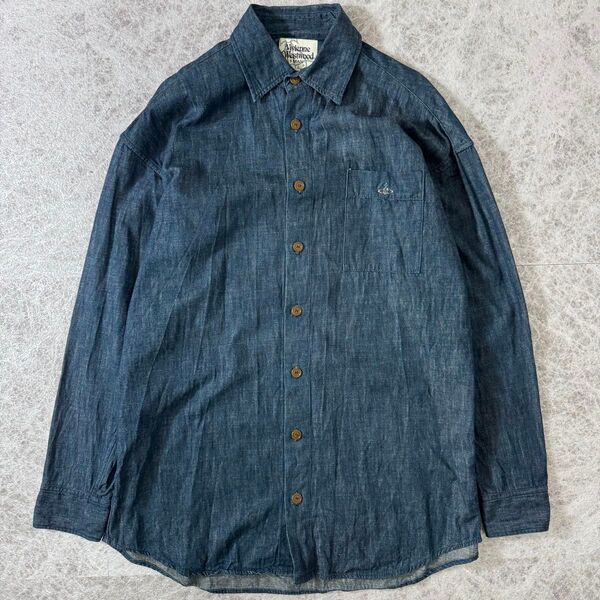 大きめ ヴィヴィアンウエストウッド オーバーサイズ シャンブレーシャツ オーブ Vivienne Westwood MAN 46