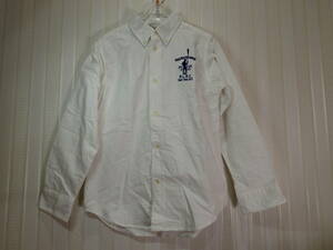 * Polo Ralph Lauren /Polo Ralph Lauren 130.* button down shirt ( white )/ left . Logo embroidery equipped s1692