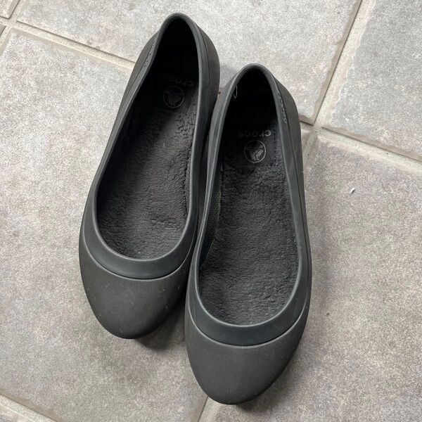crocs フラットシューズ ブラック サイズW6→22〜23cm