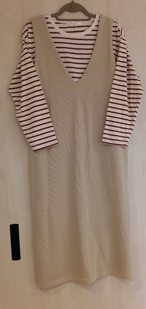 【Helm】ボーダーカットソー＆ジャンスカセット Lサイズ