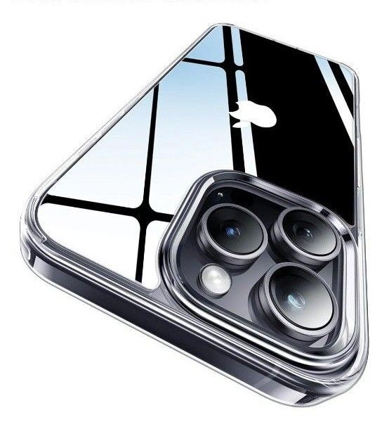 CASEKOO iPhone 16 Pro 用 ケース クリア 耐衝撃 米軍MIL規格 ストラップホール付き (クリスタルブルー)