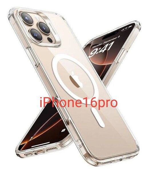 ESR iPhone 16 Pro ケース 傷に強い背面 ワイヤレス充電 ストラップホール付き クリア