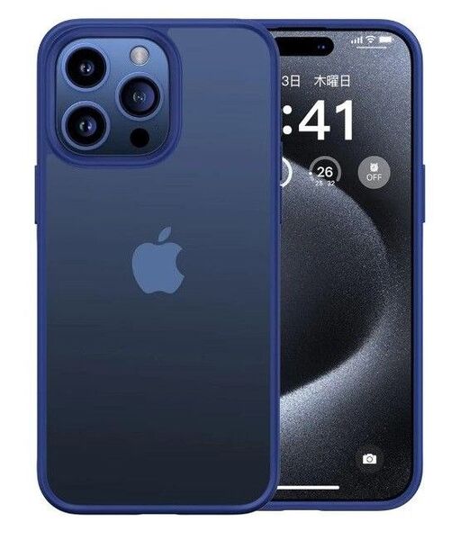 CASEKOO iPhone 15 Pro 用 ケース 耐衝撃 滑り止め 指紋防止 米軍MIL規格 マット仕上げ (マットブルー)