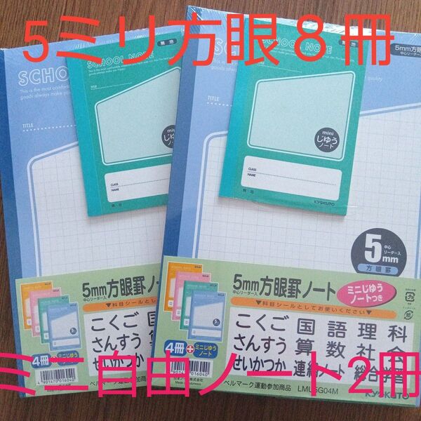 学習ノート 5ミリ方眼 セット ミニ自由ノート