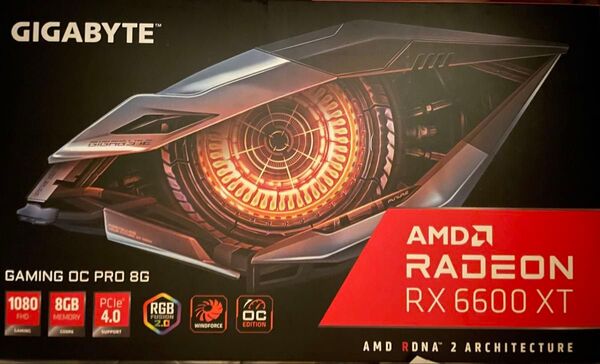 新品未開封◆GIGABYTE Radeon RX 6600 XT GV-R66XTGAMING OC PRO-8GD ブラック