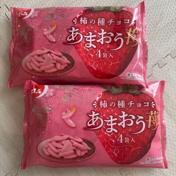 でん六 柿の種チョコ あまおう苺×2袋