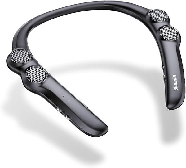 ウェアラブル ネックスピーカー ポータブルスピーカー 首掛けスピーカー首かけ 軽量 bluetooth 5.0 (ブラック)