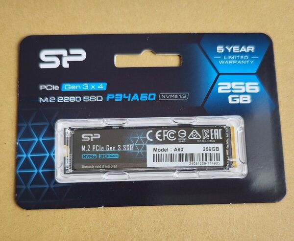 未開封品 国内正規品 256GB M.2 SSD シリコンパワー SiliconPower A60