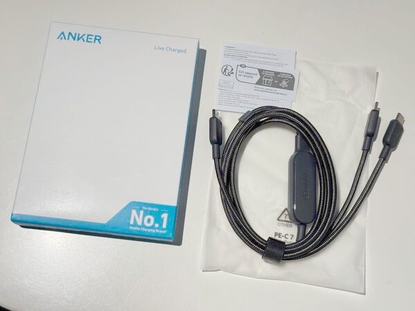 Anker USB-C & USB-C ケーブル (2-in-1, 140W) 急速充電 USB 2.0 アンカー