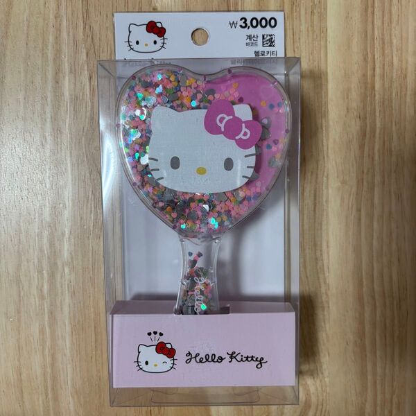 【日本未発売】韓国 キティちゃん ハローキティ ヘアブラシ くし キラキラ ラメ