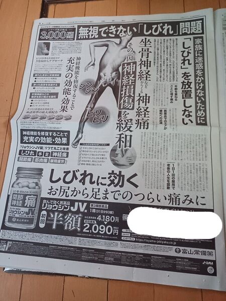 リョウシンJV錠 新聞広告