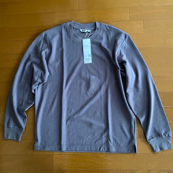 ユニクロ メンズ エアリズム コットン クルーネックTシャツ 長袖 Mサイズ 新品