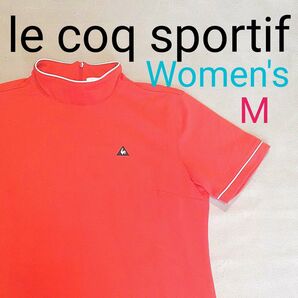 【超美品】le coq sportif ルコックスポルティフ レディースM モックネック ハイネックTシャツ ゴルフシャツ ゴルフ