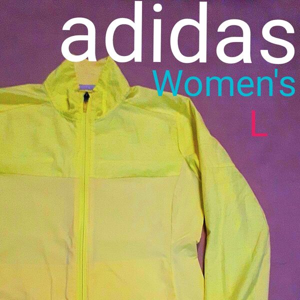 【超美品】adidas アディダス レディースL ランニング ジョギング マラソン ジャンパー ジャケット ウインドブレーカー