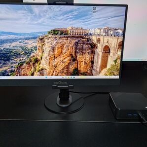 n100 ミニPC Minisforum UN100P + 15.6インチモバイルモニター + ディスプレイアームセット