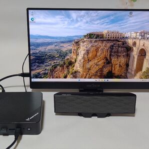 ミニPC Minisforum UN100P + 15.6インチモバイルモニター + コンパクトスピーカー