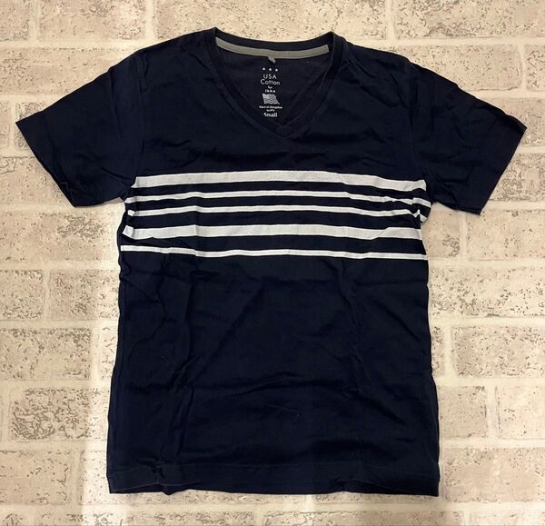 ikka メンズTシャツ ネイビー Sサイズ コットン100%