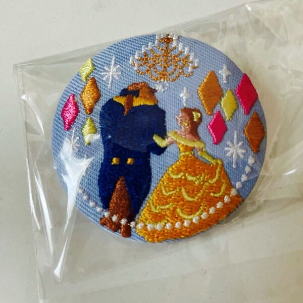 ディズニー 刺繍缶バッジ 美女と野獣