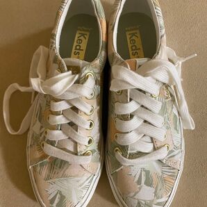 未使用 Keds キャンバススニーカー ボタニカル柄 22cm