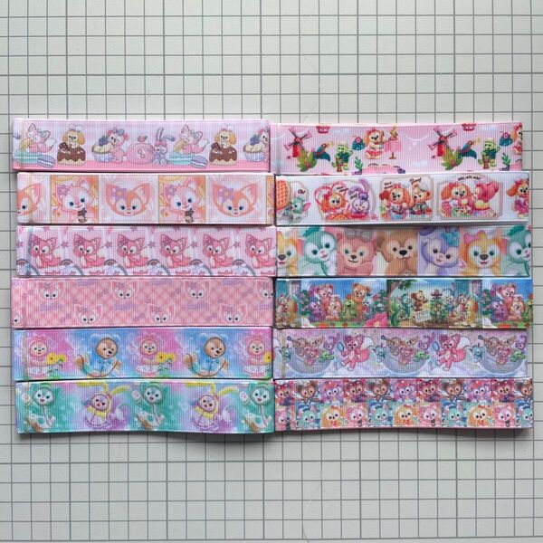 【SALE】ダフフレ グログランリボン 12絵柄 リボンセット⑩