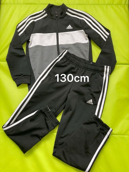 アディダス ジュニア ジャージ 上下セット ブラック グレー ホワイト 130cm 子供 adidas