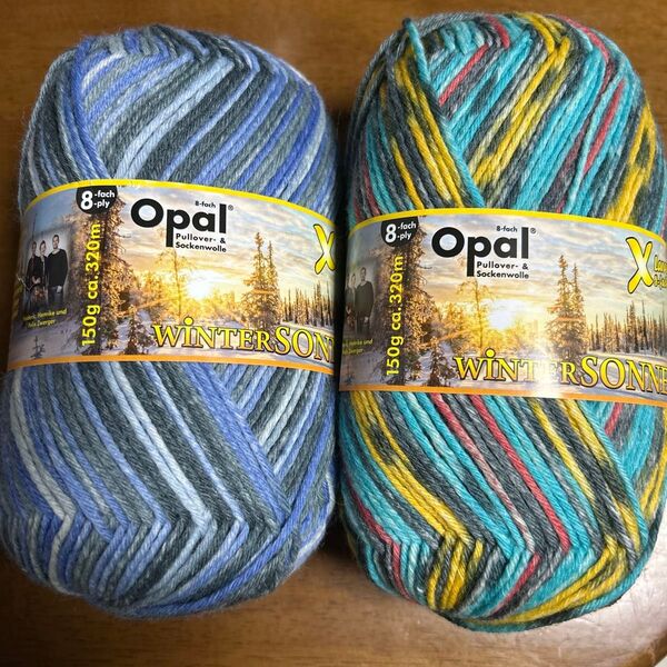 Opal 毛糸 ウィンターゾン 2玉セット 8本撚り