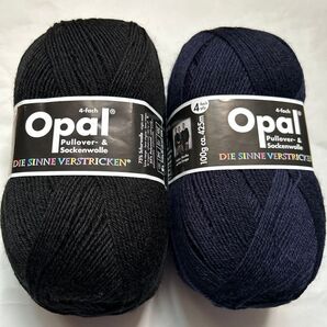 Opal 毛糸 2玉セット ブラック ネイビー
