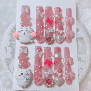ネイルチップ スーパーロング バレリーナ ちいかわネイル