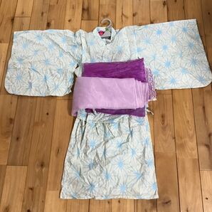 女の子 2way浴衣 兵児帯セット 140cm