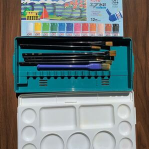 えのぐパレット 筆 ぺんてる水彩 Pentel 水彩絵具セット 小学生中学生