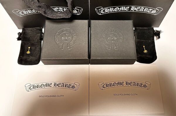 【新古品】CHROME HEARTS ミニクロスボール スタッド ピアス 22K 2個セット