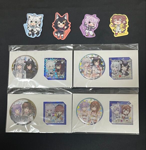 ハムリーズ イベント参加特典 缶バッジ&ホロステッカーセット 4種類