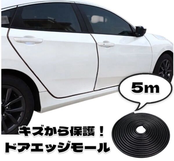 【5m】プレート内蔵 ドアモール ガード U型 ダブルクリップ構造 防水 防塵 ドアエッジ プロテクター 保護 傷防止 衝撃 キズ
